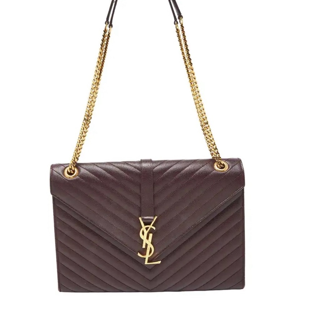Saint Laurent Large Monogram Matelasse Envelope Bag.